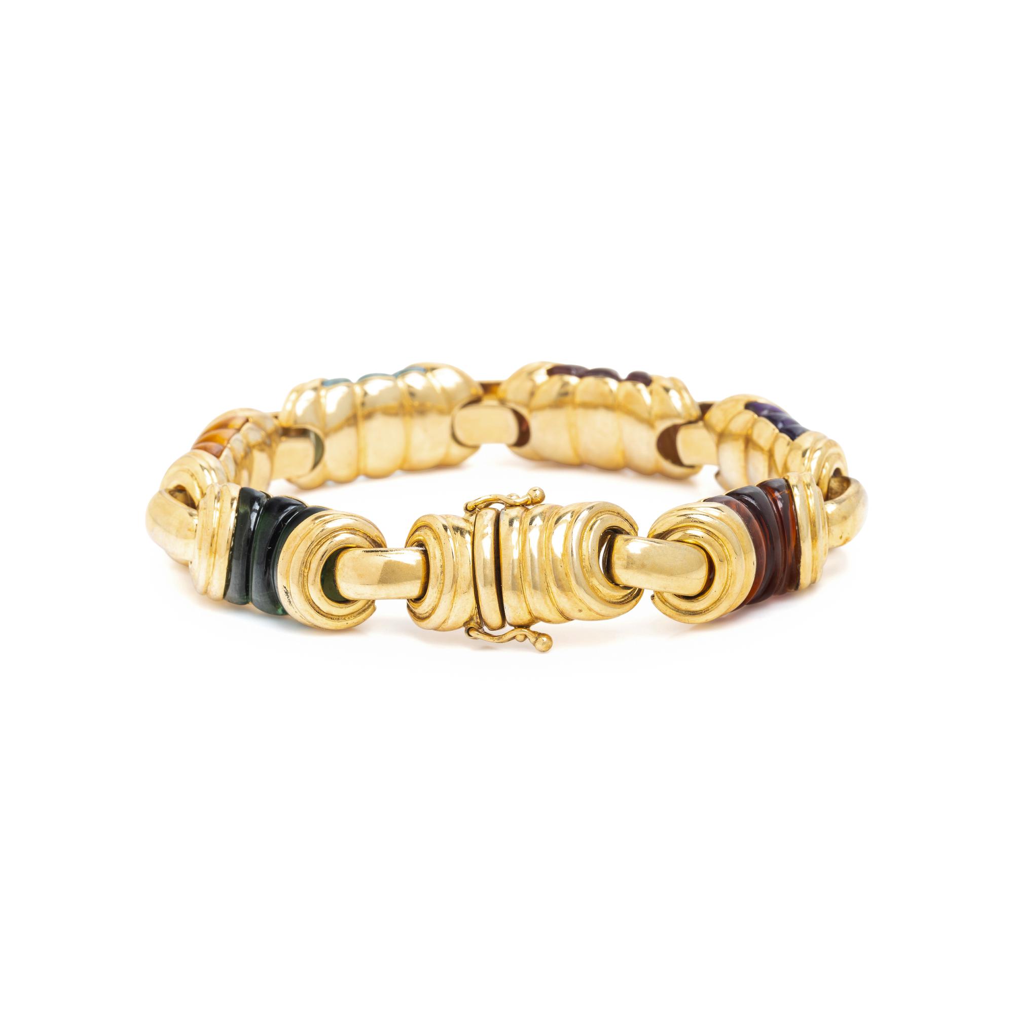 Yellow Gold and Multigem Bracelet
