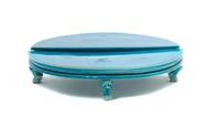 A Chinese Turquoise Glazed Porcelain Stand Diameter overall 10 1/2 inches.