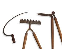 An Assorted Collection of Thirty-One Metal and Wood Garden Tools
