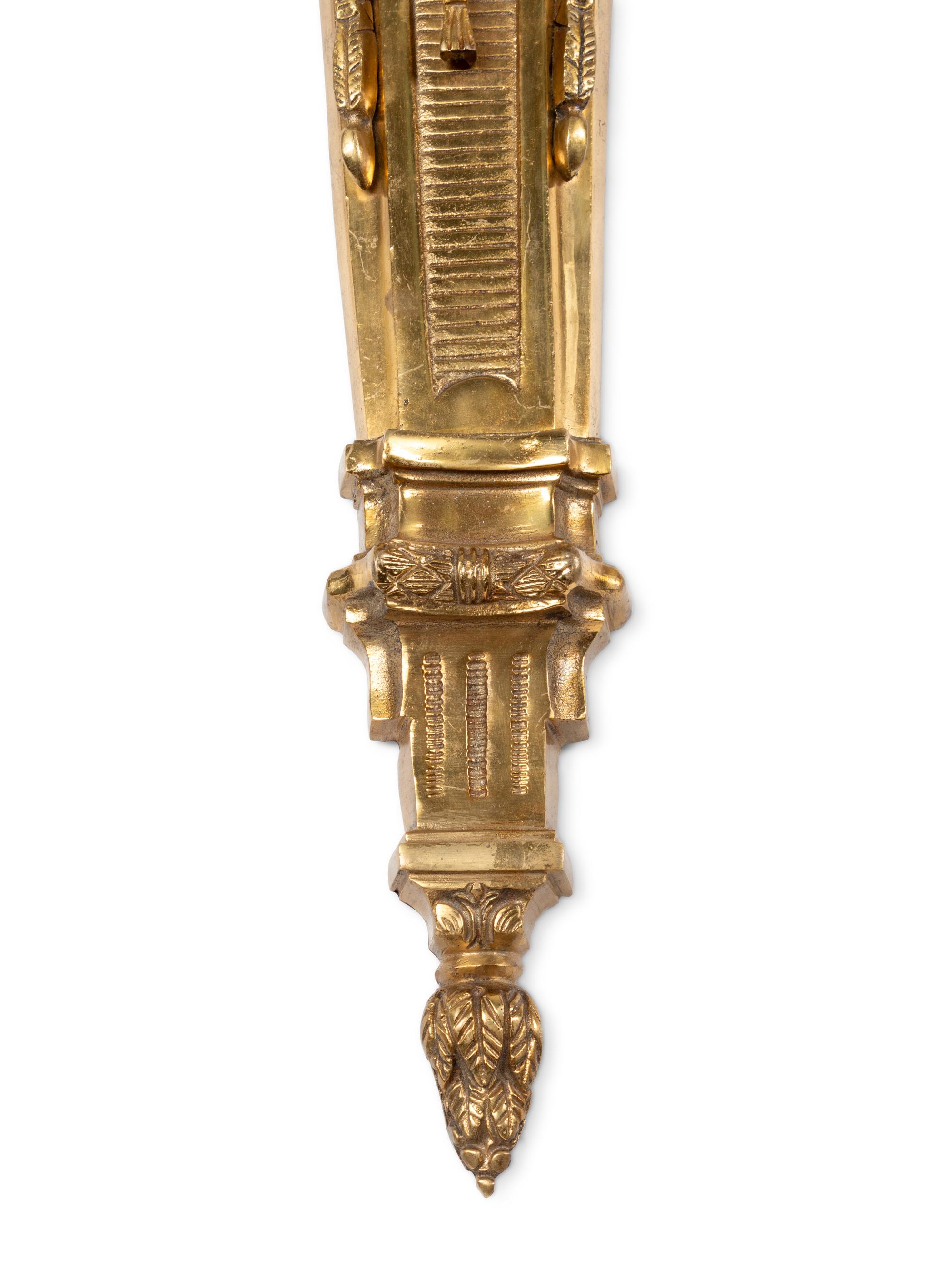 A Set of Four Gilt Bronze Five-Light Sconces