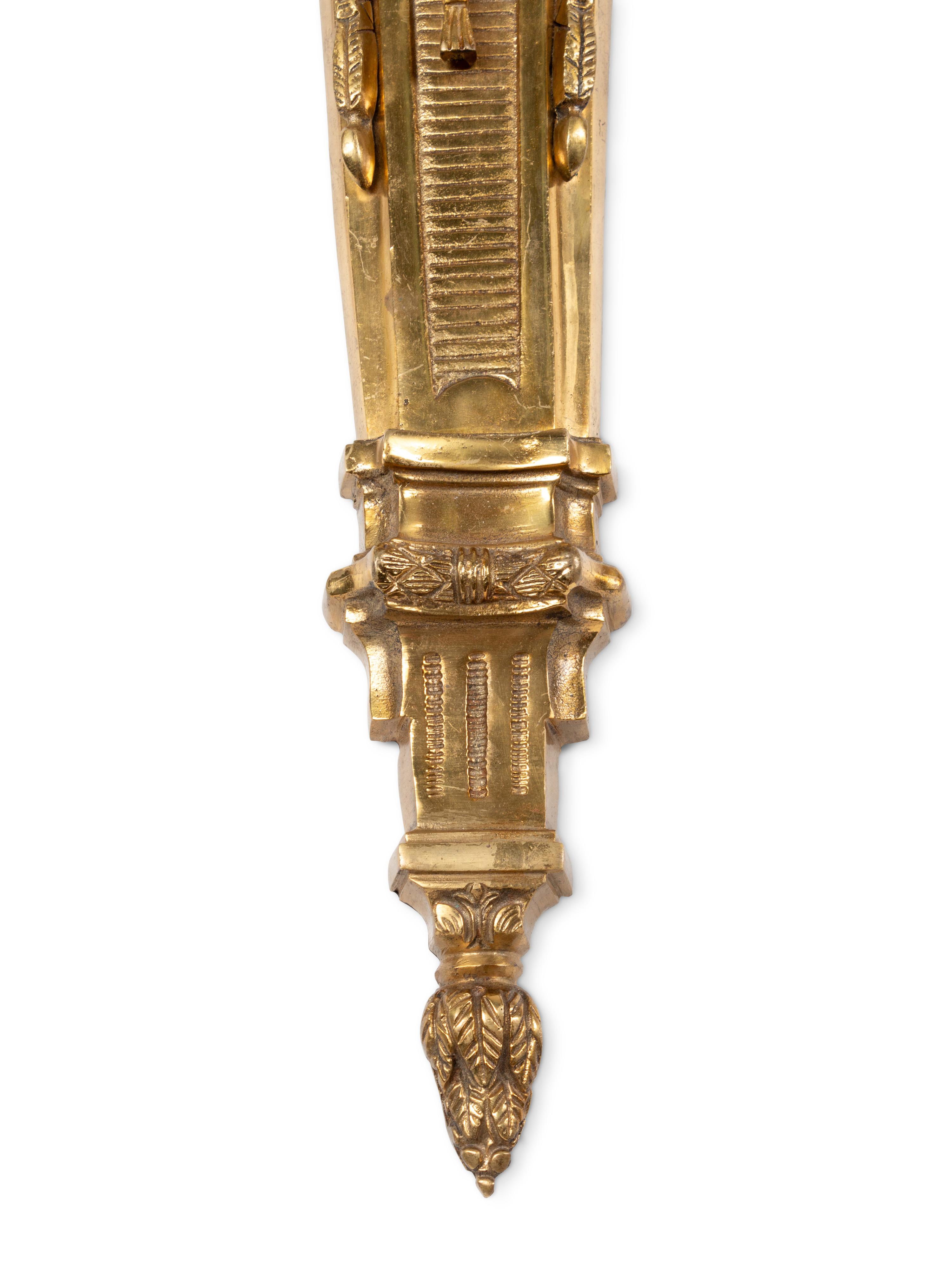 A Set of Four Gilt Bronze Five-Light Sconces