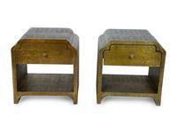 A Pair of Art Deco Style Gold Painted End Tables — 21ST CENTURY