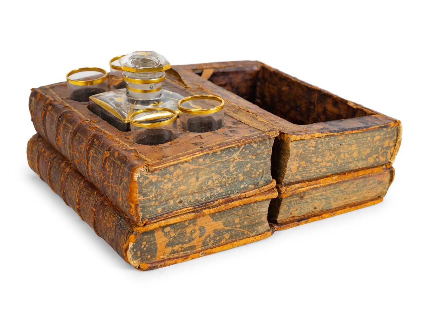 A French Leather Book-Form Cave a Liqueur — 19TH CENTURY