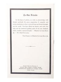[KING, Martin Luther, Jr. (1929-1968)]. Obsequies Martin Luther King Jr. [Atlanta]: n.p., 1968.