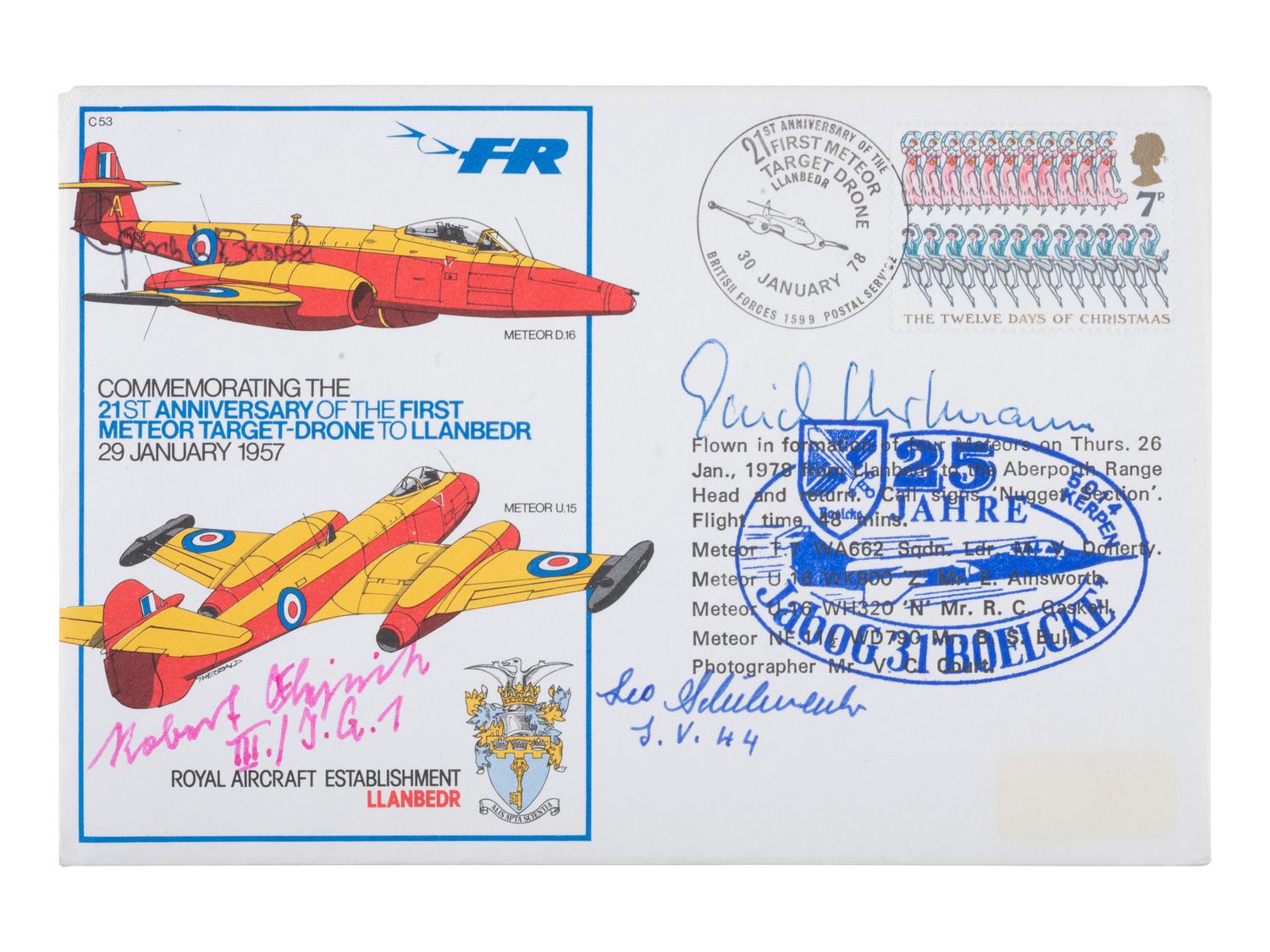 [WWII]. Aviator and flying ace's signatures, incl. Col. Gregory "Pappy" Boyington, MOH and POW.