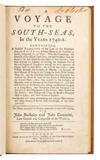 BULKELEY, John (fl. 1740) and John CUMMINS (fl. 1740). A Voyage to the South-Seas, in the Years 1740-1. London, 1743. FIRST EDITION.