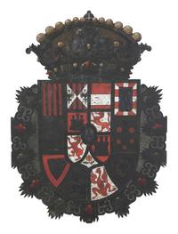 An Italian Painted Wood Armorial Panel