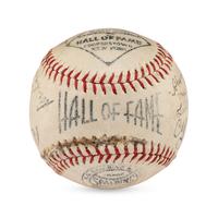A Multi Signed Autograph Baseball Featuring Cy Young, Larry Lajoie, Kennesaw Mountain Landis and Additional Notables (Beckett Authentication Services Letter of Authenticity)