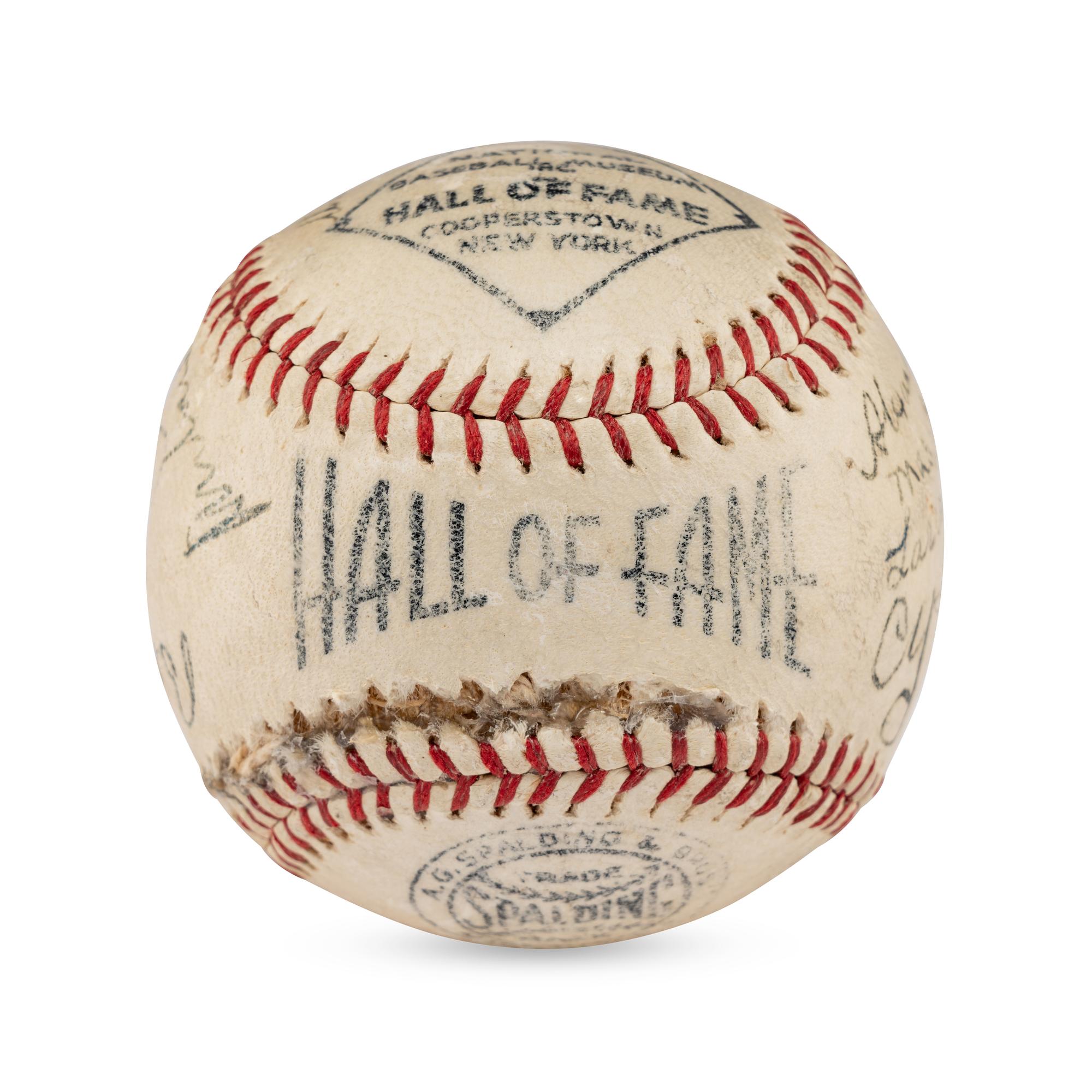 A Multi Signed Autograph Baseball Featuring Cy Young, Larry Lajoie, Kennesaw Mountain Landis and Additional Notables (Beckett Authentication Services Letter of Authenticity)
