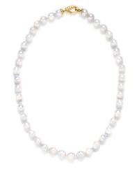 An 18 Karat Yellow Gold, Diamond and Cultured Baroque Pearl Necklace,