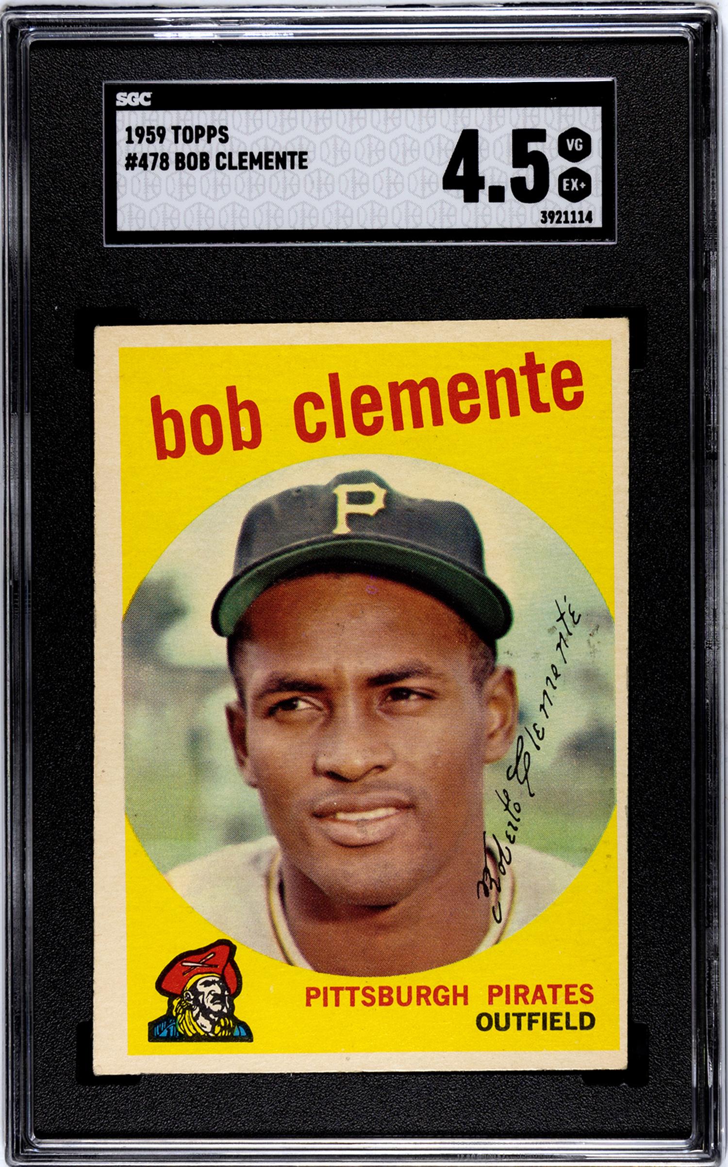 A 1959 Topps Roberto Clemente Baseball Card No. 478 (SGC 4.5 VG-EX+)