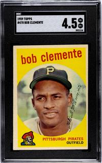 A 1959 Topps Roberto Clemente Baseball Card No. 478 (SGC 4.5 VG-EX+)