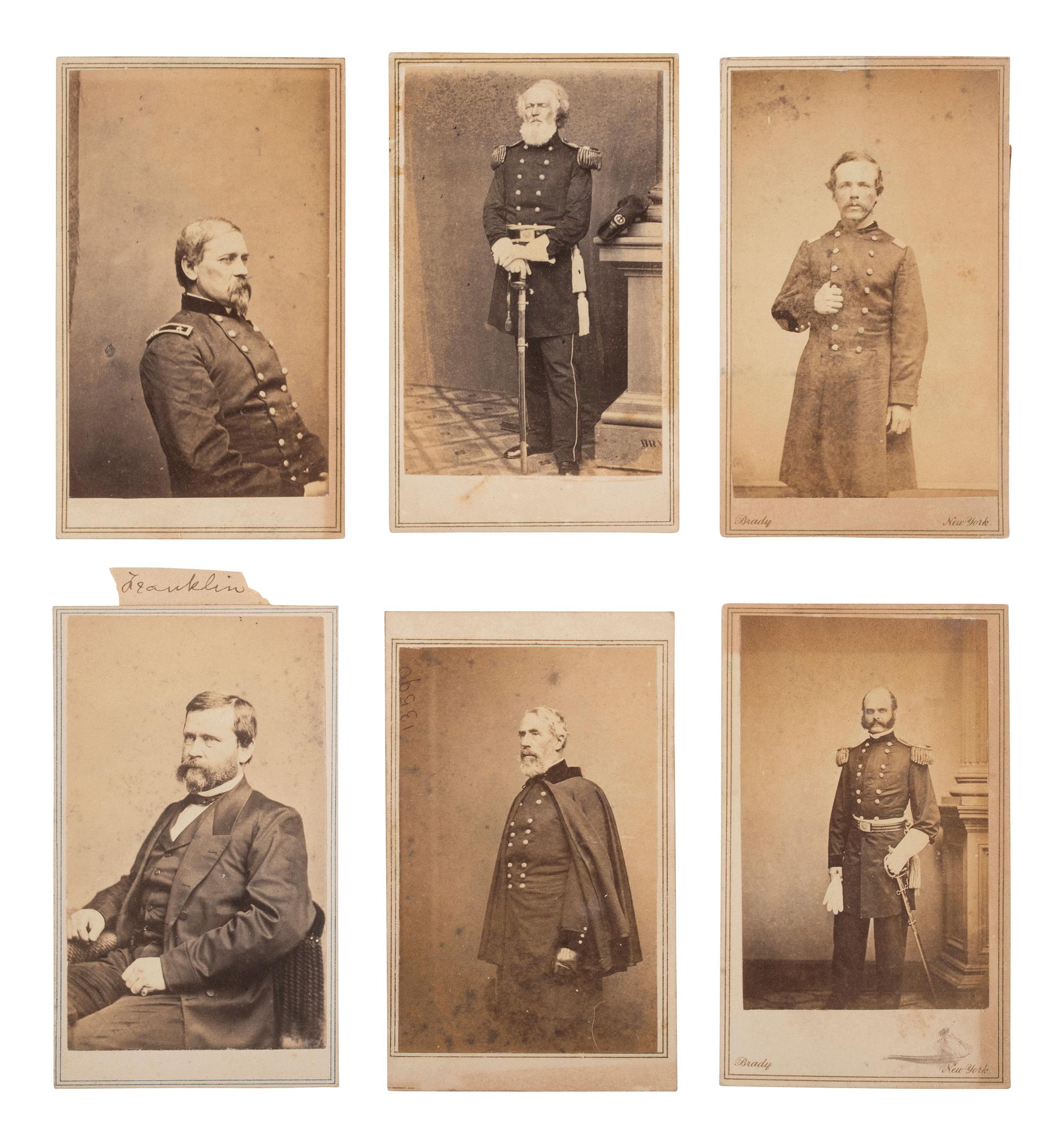 [CIVIL WAR - ANTIETAM - GETTYSBURG]. A group of 12 CDVs of Union generals and officers who saw action at Antietam or Gettysburg, incl. Meade, Cuyler, Williams, Franklin, & Burnside.