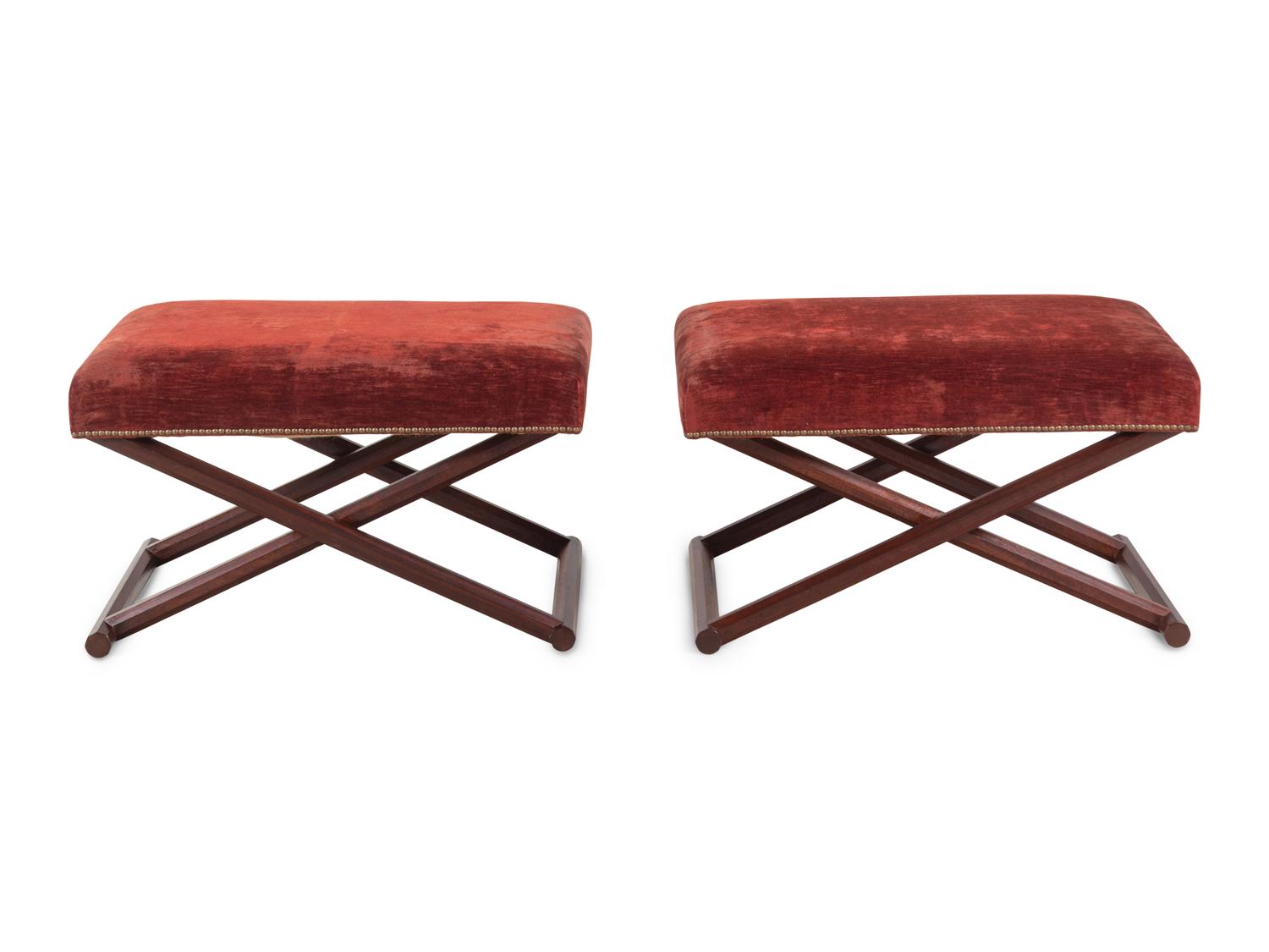 A Pair of Contemporary X-Frame Stools