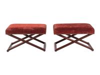 A Pair of Contemporary X-Frame Stools