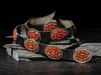 Navajo Sterling Silver and Coral Cluster Concha Belt