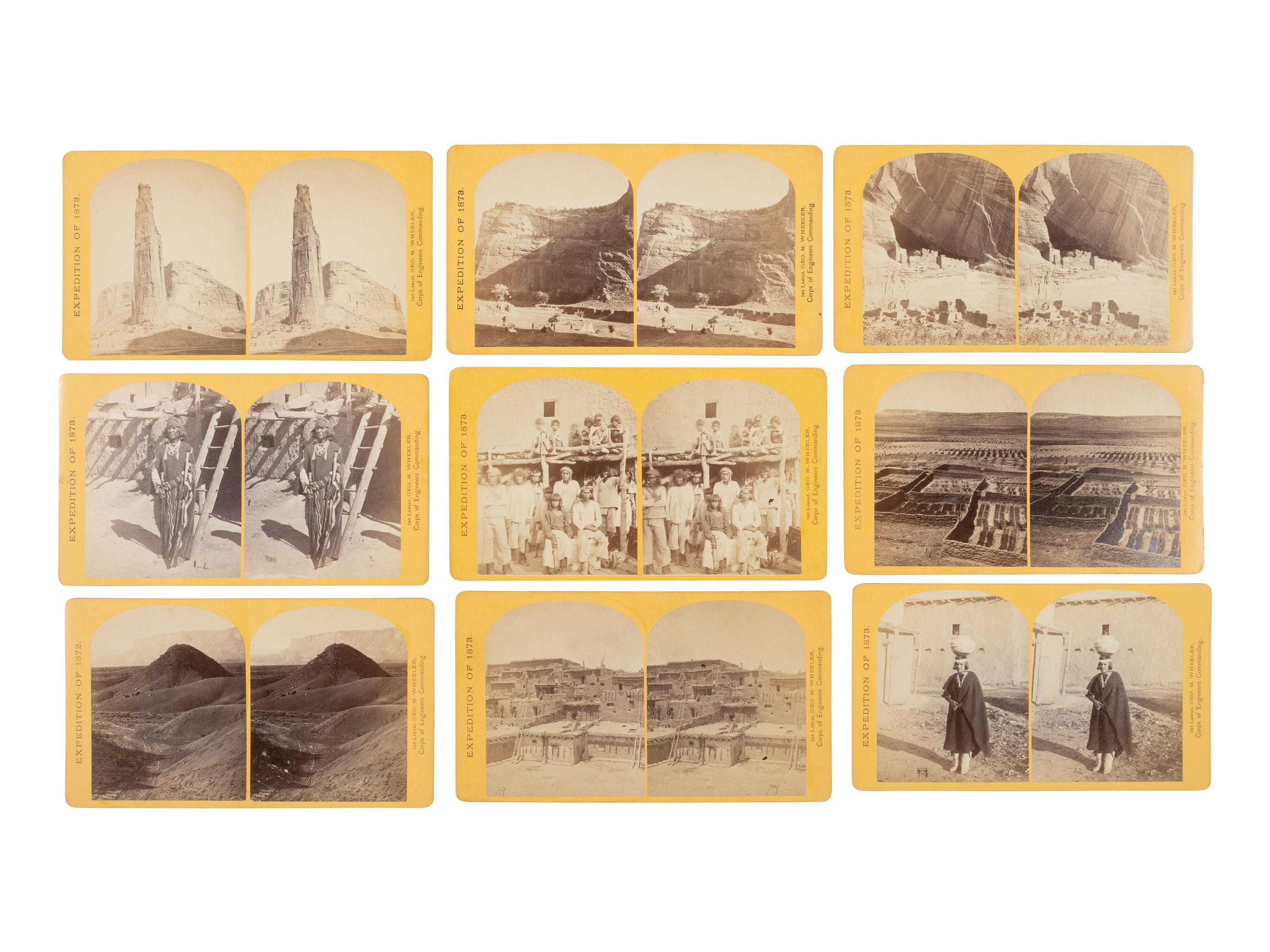 O'SULLIVAN, Timothy (1840-1882) and William BELL (1830-1910), photographers. Complete Set of 50 stereoviews from the Wheeler Expeditions of 1871-1874.