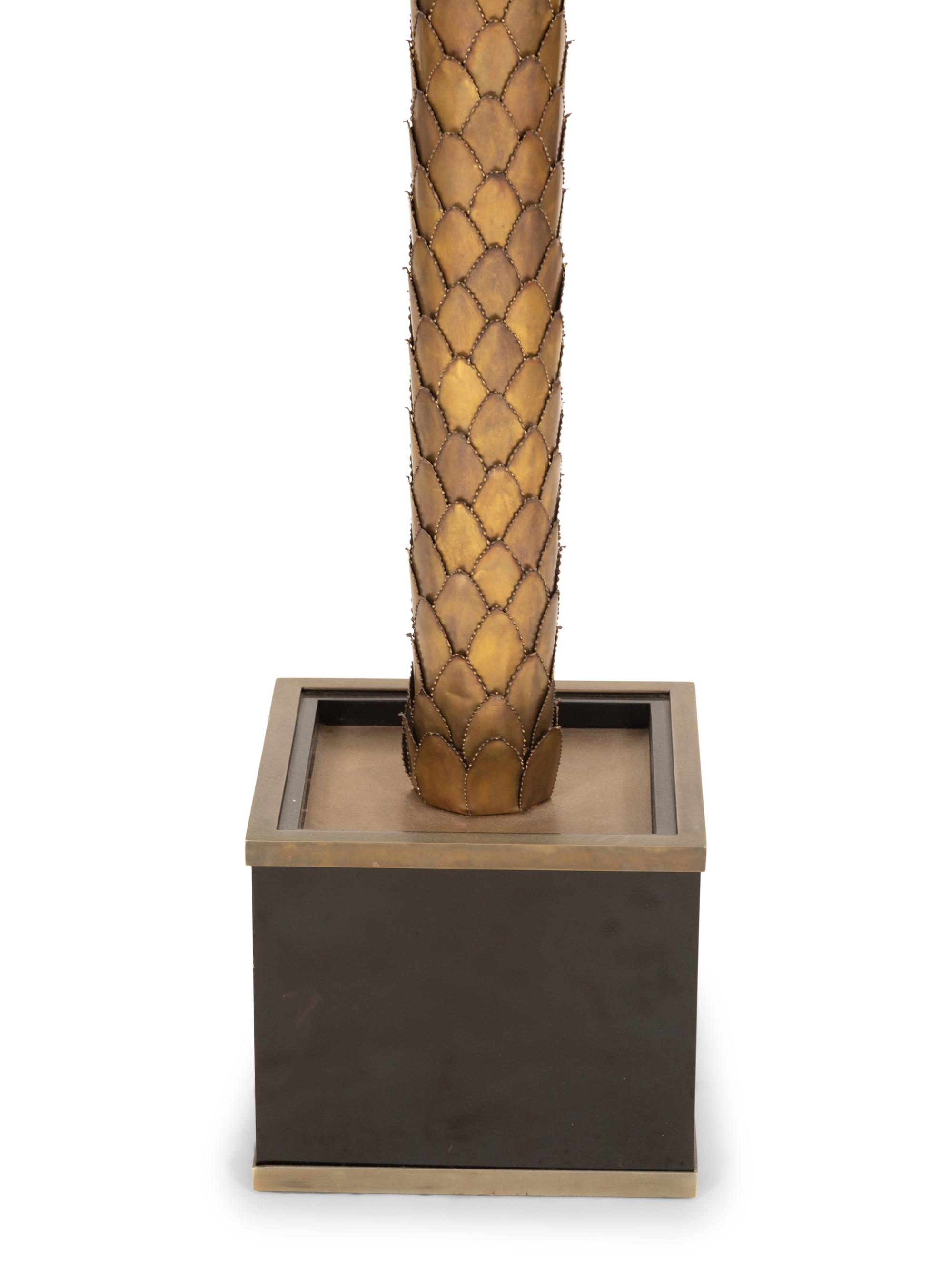 A Brass Palm Tree Floor Lamp by Maison Jansen
