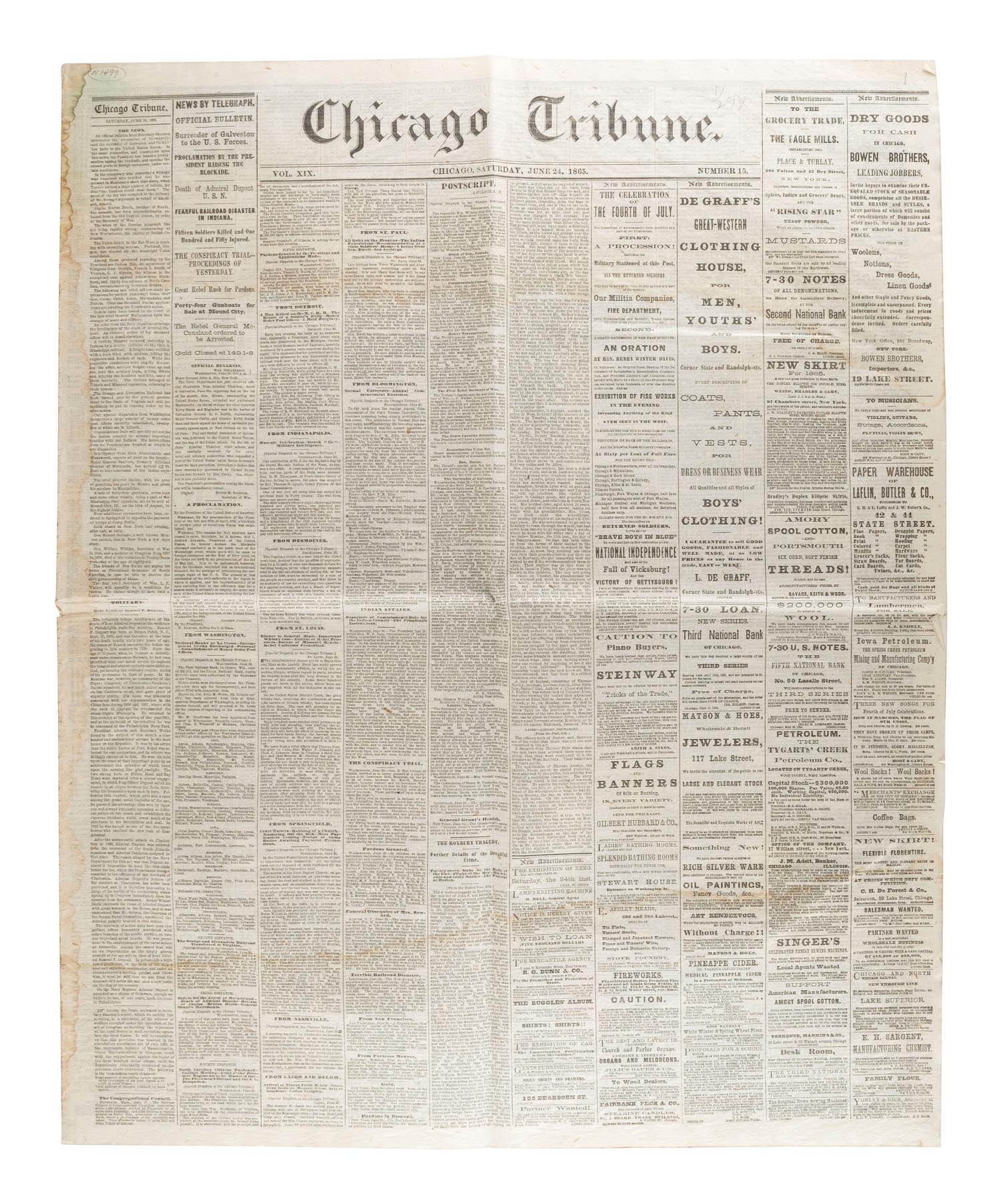 [CIVIL WAR]. A group of Civil War-era newspapers, comprising: