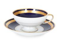 A 50-Piece Miscellaneous Group of Cobalt and Gilt Decorated Porcelain Dinnerware — 20TH CENTURY