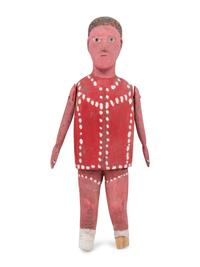 A Red Painted Wooden Figure