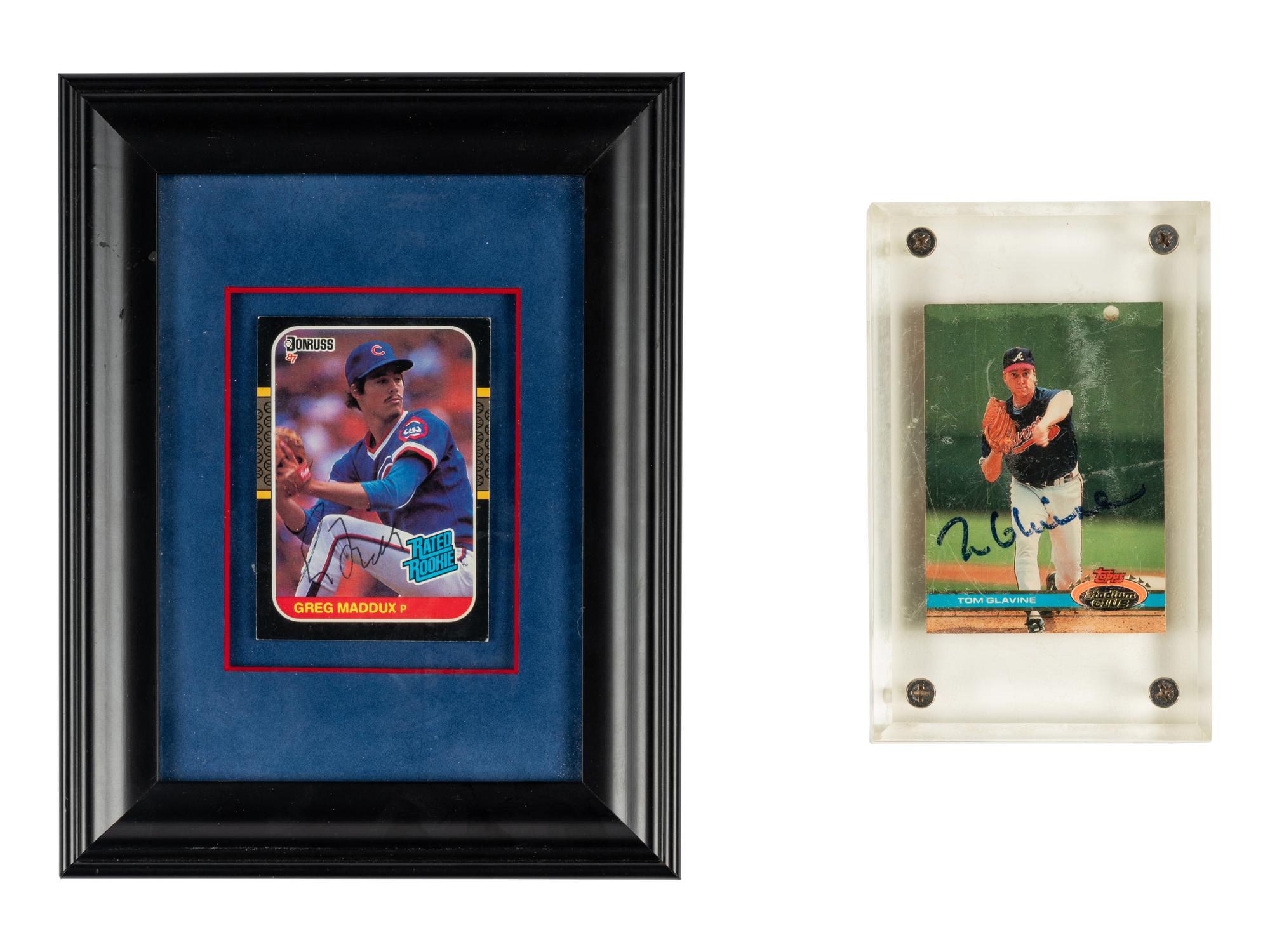 A Group of Greg Maddux and Tom Glavine Signed Autograph Baseball Cards (Beckett Authentication Services)