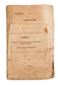 MONROE, James (1758-1831). Documents Accompanying the Message of the President of the United States to Both Houses. Washington, 1823.