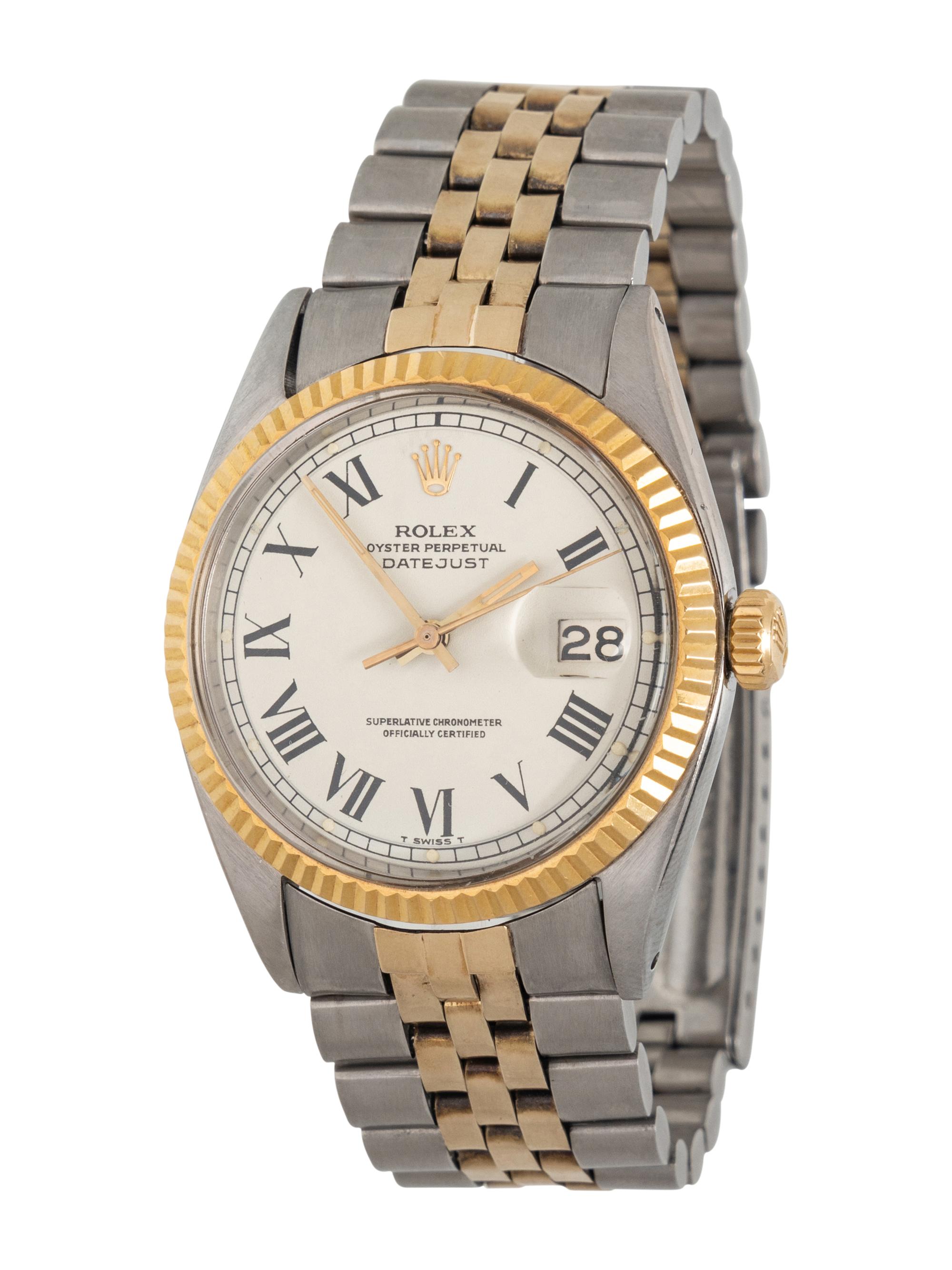 ROLEX, REF. 1603 STAINLESS STEEL AND 18K YELLOW GOLD 'DATEJUST' WATCH WITH 'BUCKLEY' DIAL AND ROLEX 'MADE IN MEXICO' JUBILEE BRACELET