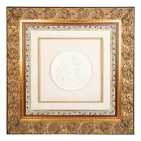 A Set of Three Composition Bas Relief Roundels in Giltwood Frames