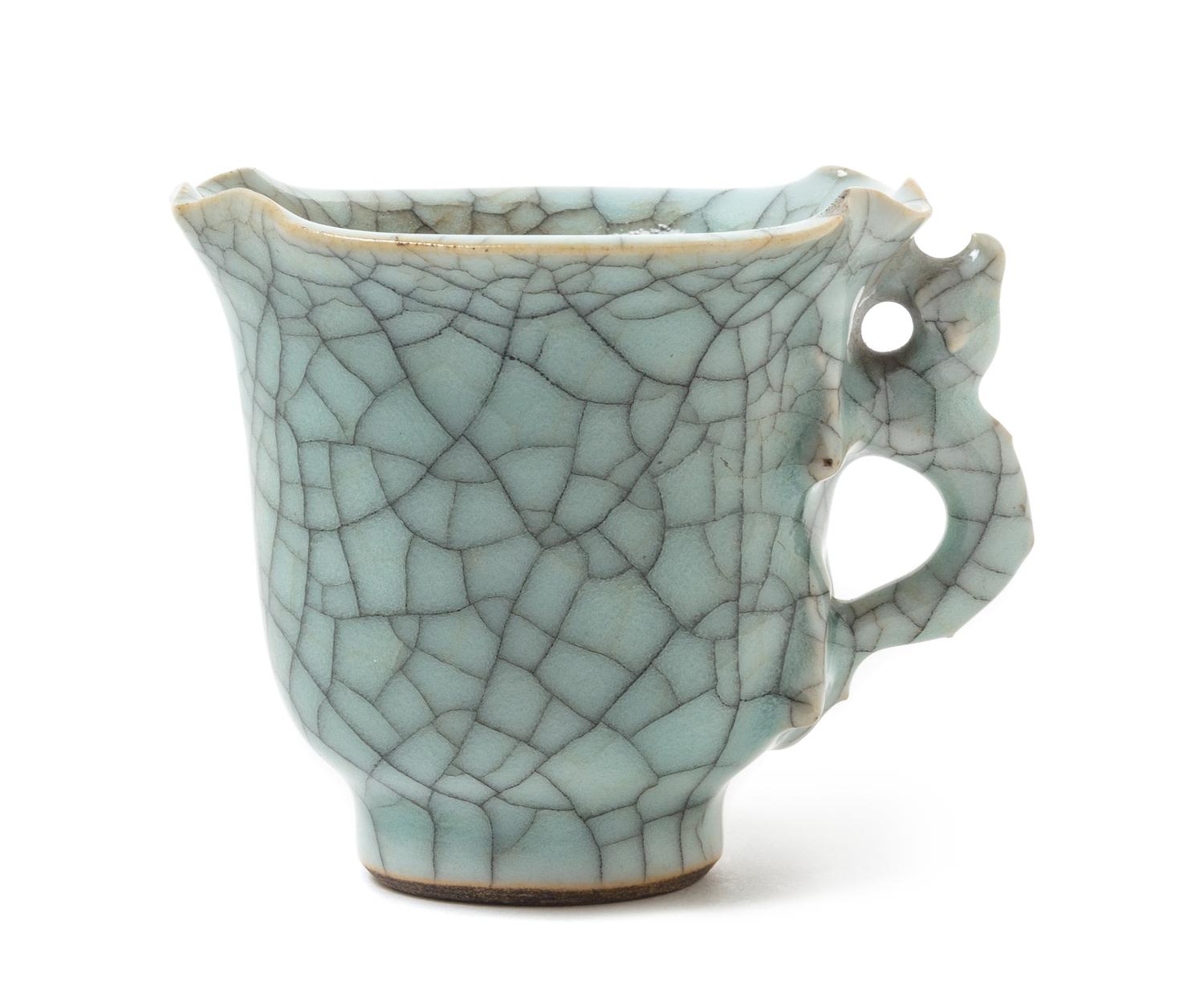 A Ge-Type Porcelain Cup Height 3 inches.