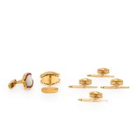 Asprey & Garrard, Yellow Gold, Ruby, and Mother-of-Pearl Dress Set