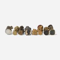 A collection of eight figural wax seals or stamps Continental, probably 19th century
