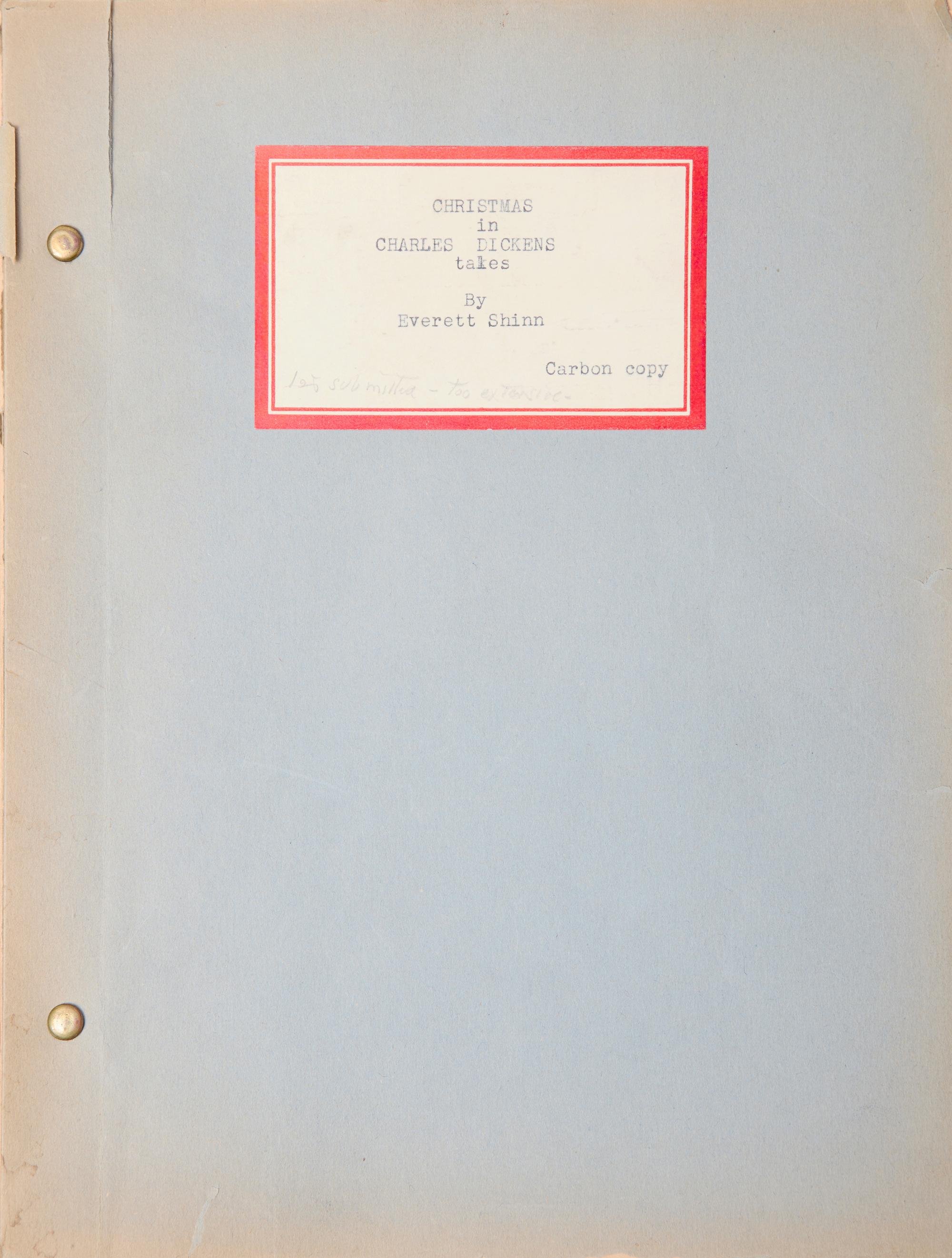 [Christmas] Shinn, Everett. Original Corrected Typescript for "Christmas in Charles Dickens Tales"