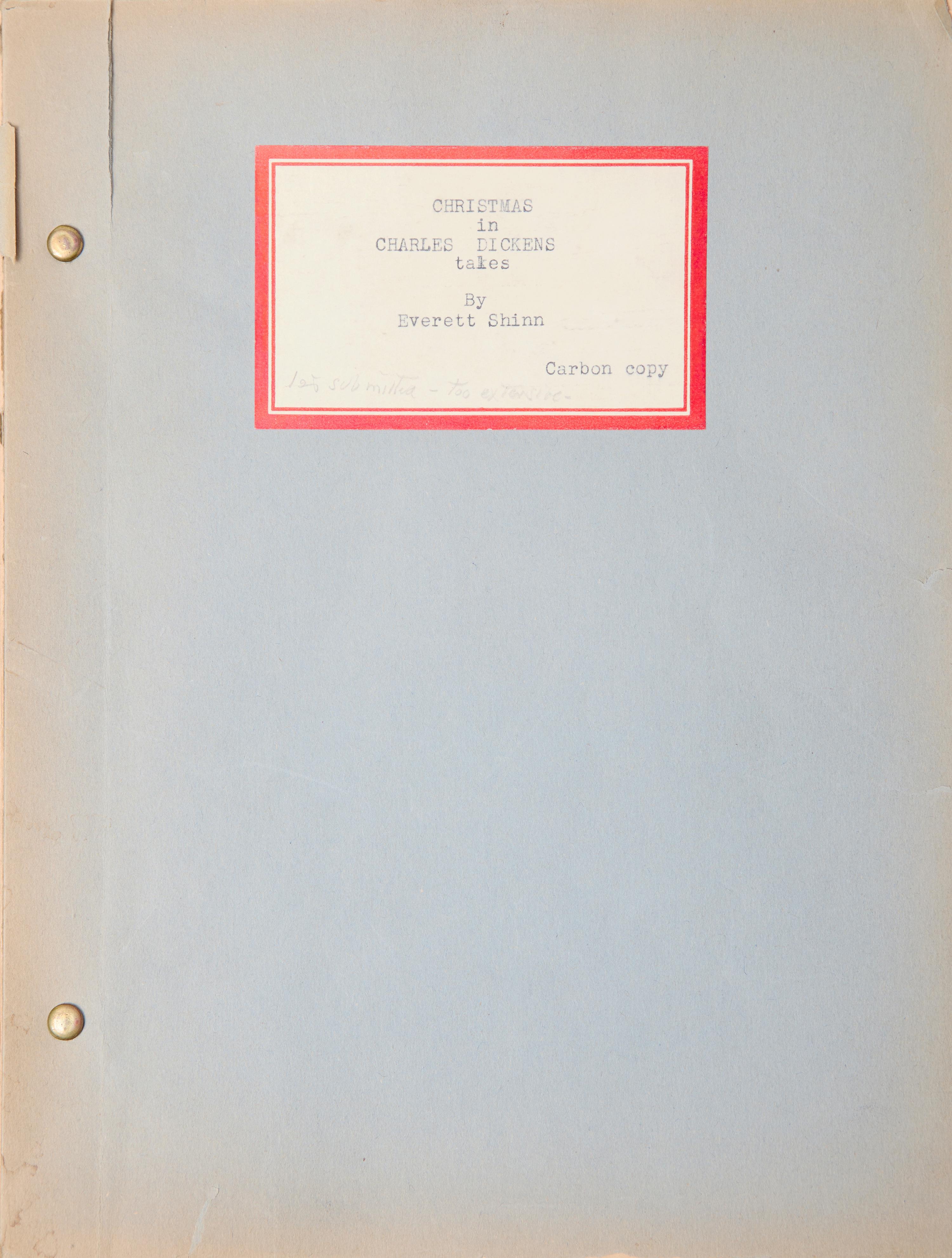 [Christmas] Shinn, Everett. Original Corrected Typescript for "Christmas in Charles Dickens Tales"