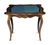 A Napoleon III Boulle Marquetry Flip-Top Table
