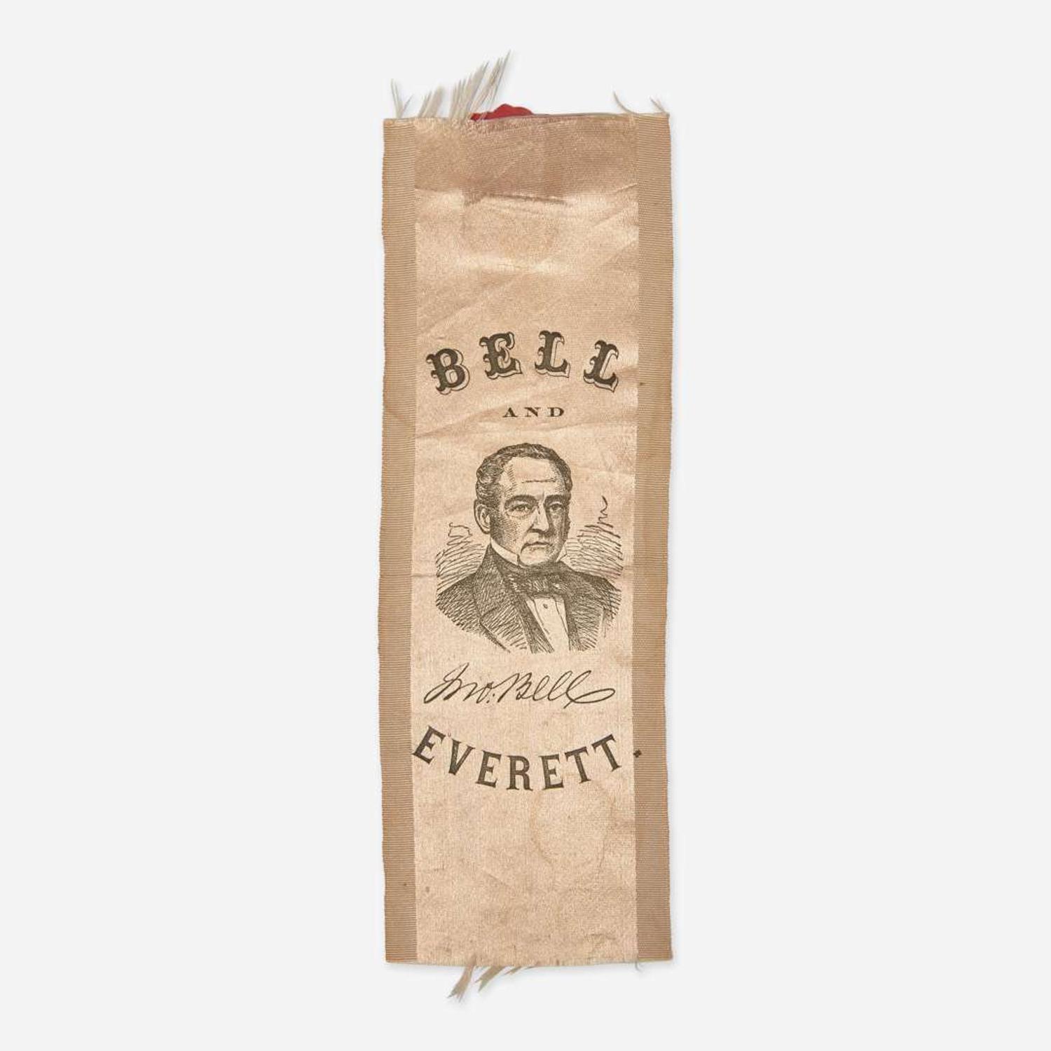 [Americana] [Bell, John, and Edward Everett] 1860 Presidential Campaign Ribbon