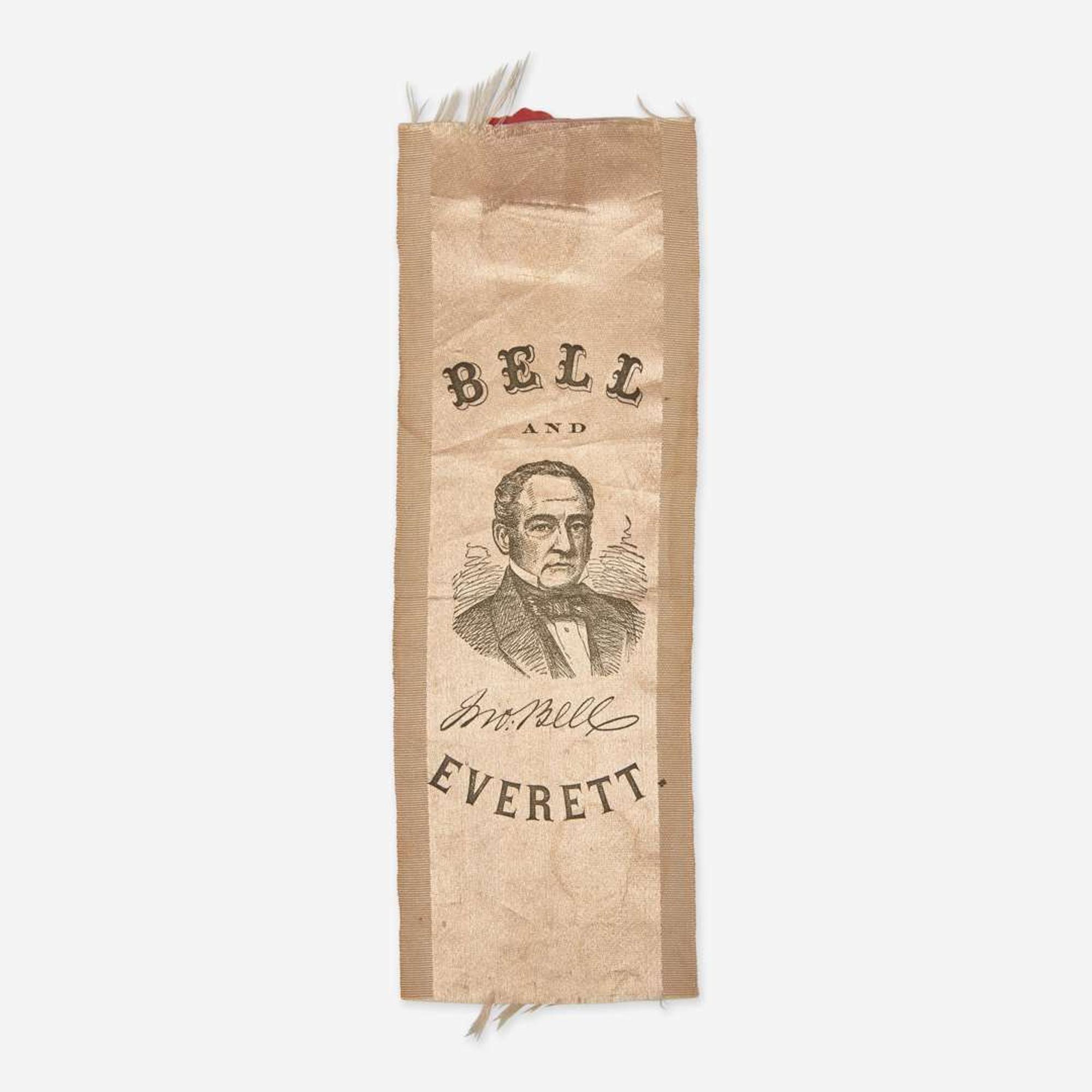 [Americana] [Bell, John, and Edward Everett] 1860 Presidential Campaign Ribbon