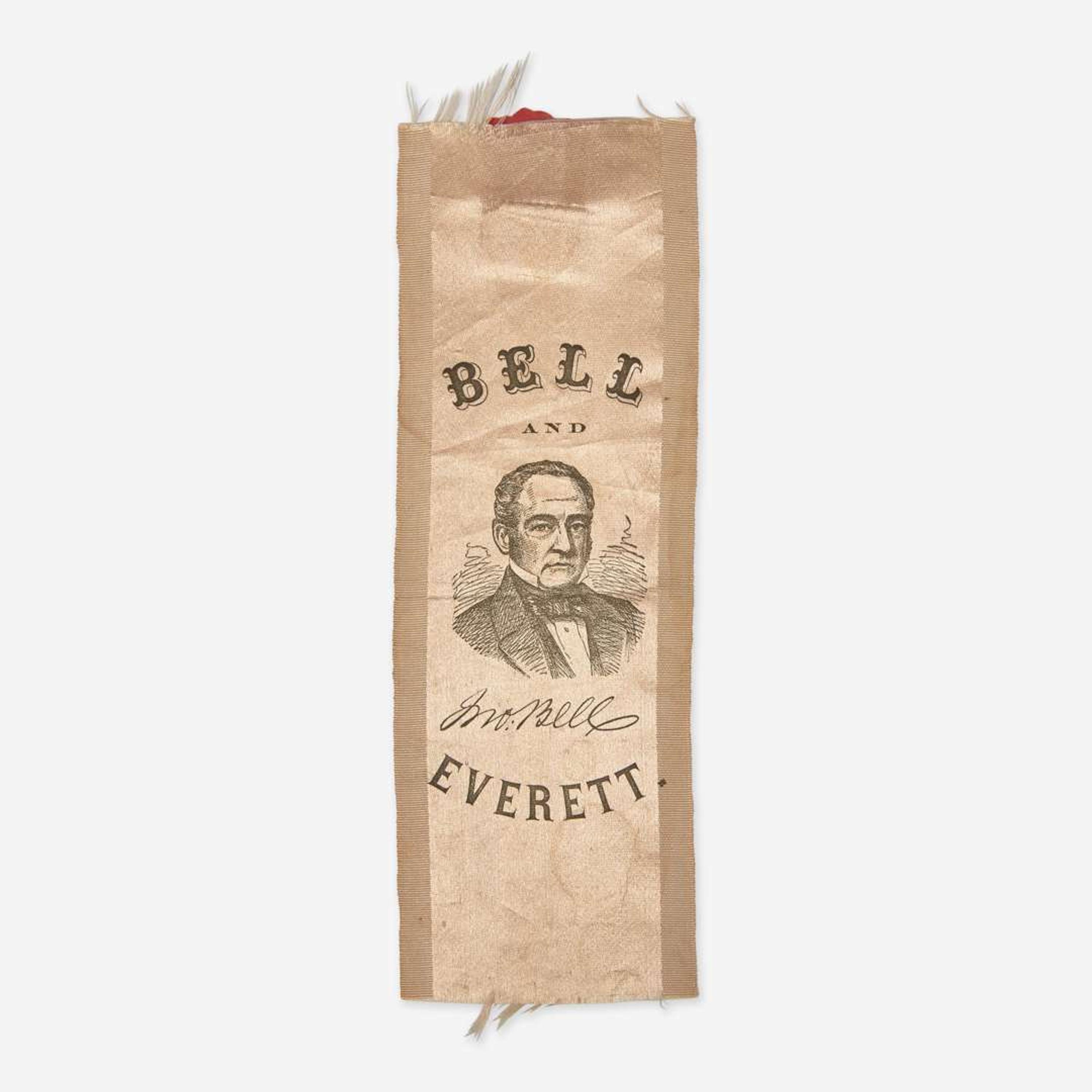 [Americana] [Bell, John, and Edward Everett] 1860 Presidential Campaign Ribbon