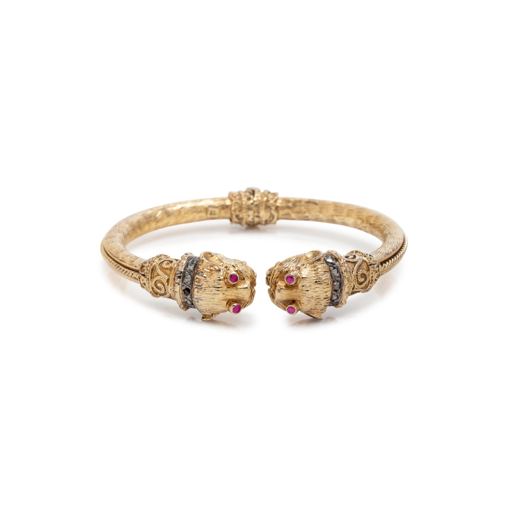 YELLOW GOLD AND DIAMOND BANGLE BRACELET