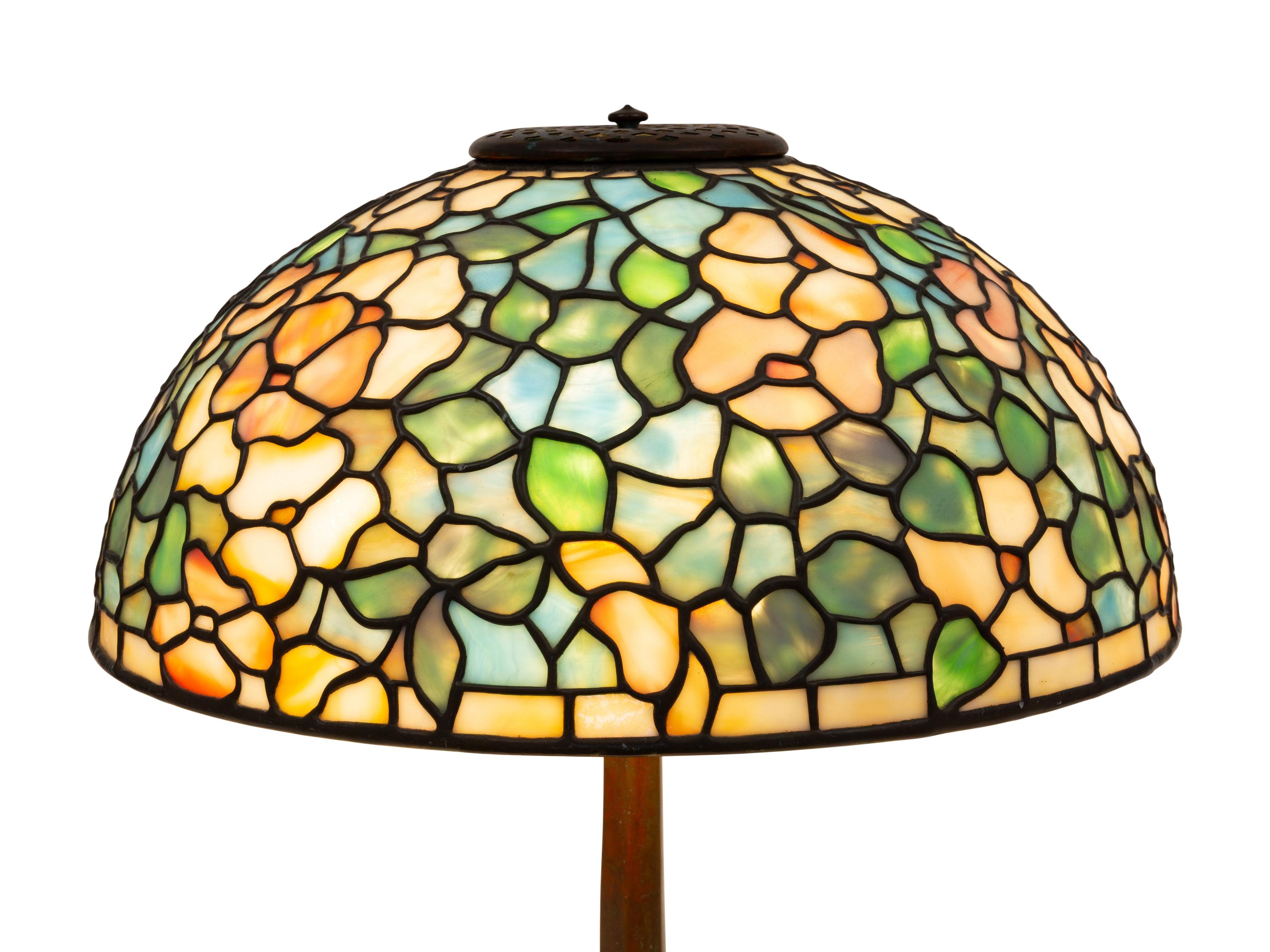 A Leaded Glass Table Lamp