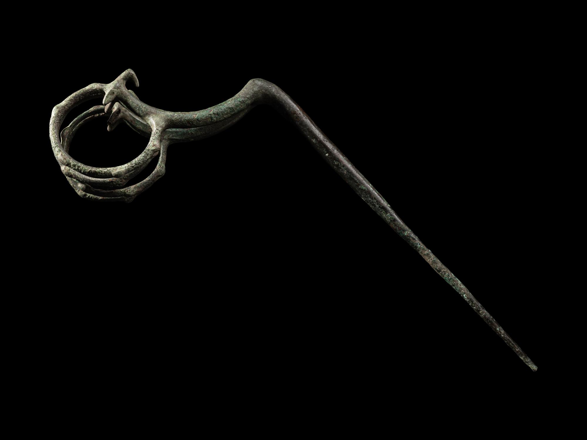 A Luristan Bronze Ibex Fibula
