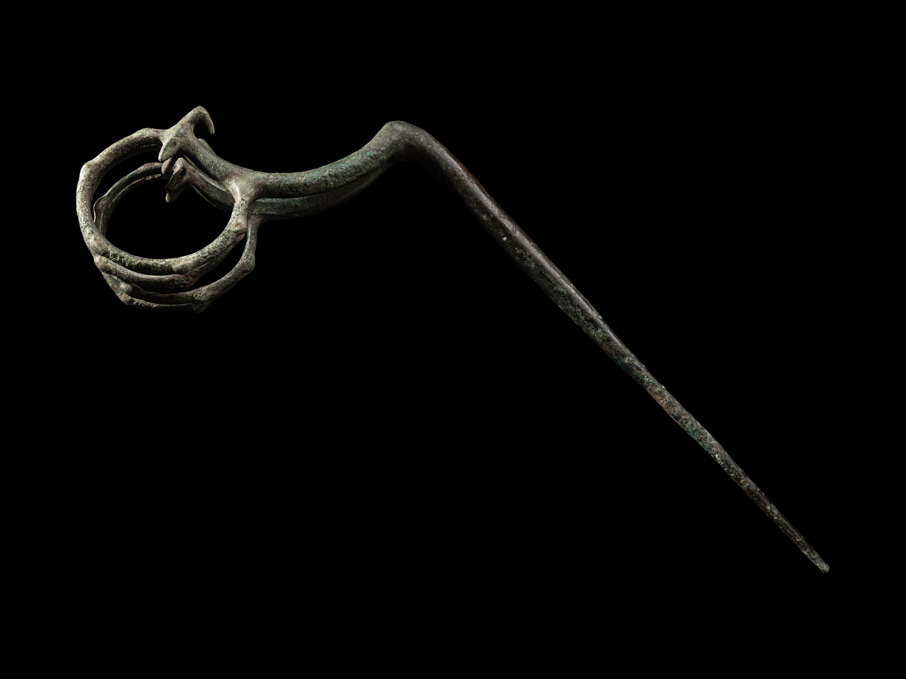 A Luristan Bronze Ibex Fibula
