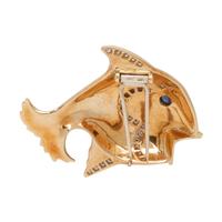 DIAMOND, SAPPHIRE AND ENAMEL FISH BROOCH
