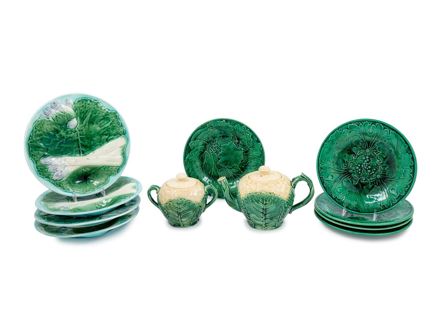 Eleven Majolica Articles — 19TH/20TH CENTURY