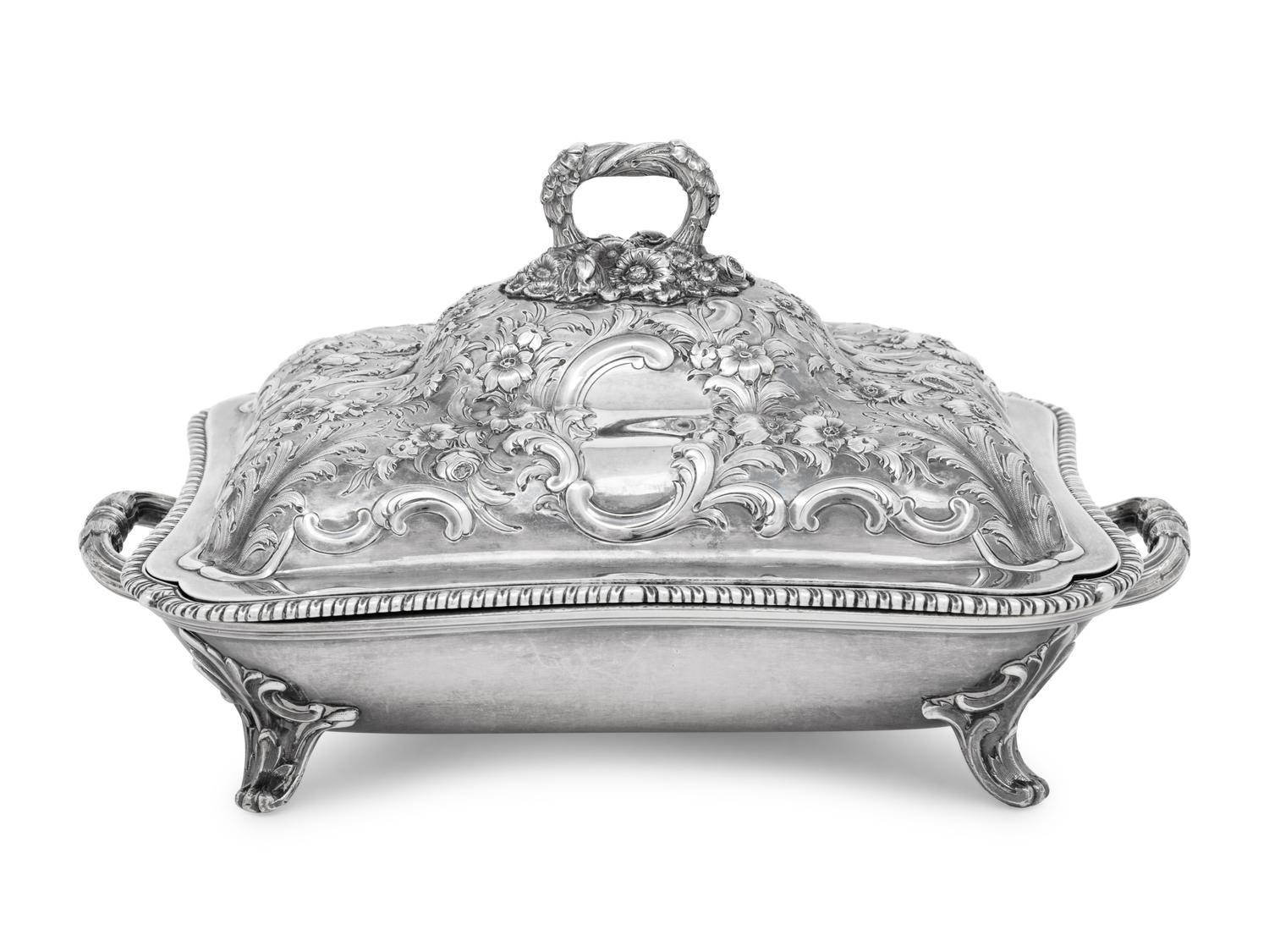 An English Silver Entrée Dish and Cover