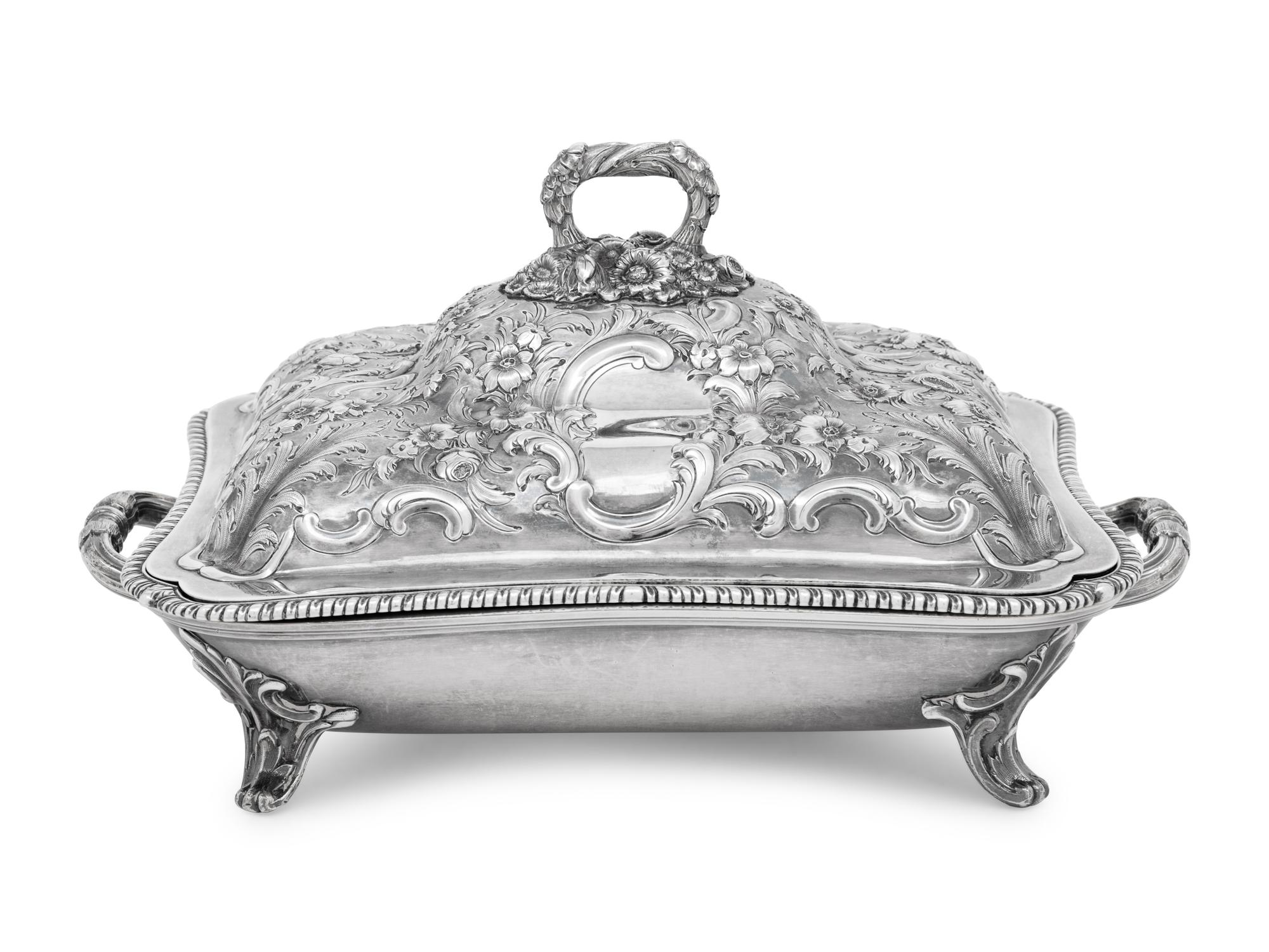 An English Silver Entrée Dish and Cover