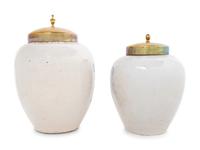 Two Delft Blue and White Tobacco Jars