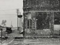 A group of five photographs ( A member of the Wilkins Family Making Biscuits , 1939; Post Office in Blizzard, Aspen, CO , 1941; Negro (Black) Man Entering Movie Theater by Colored Entrance, Belzoni, Miss., 1939; Crossroad and General Store (Mosquito Crossing) Near Greensboro, GA, 1939 (printed 1981); Recreation Evening at Community School Under Direction of WPA Recreational Supervisor (in suit and tie) Coffee County, Alabama, 1939)