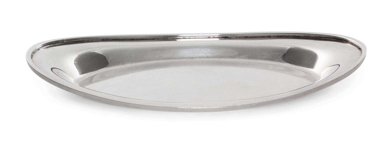An Italian Silver Tray, Alphonse Lapaglia, 20th Century, of oval form with an applied rim.