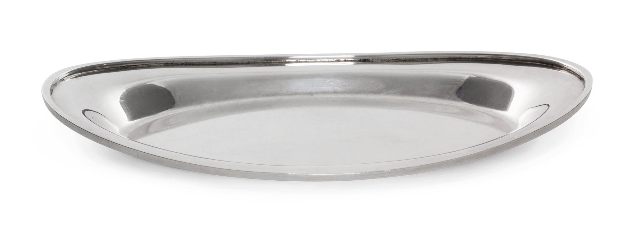 An Italian Silver Tray, Alphonse Lapaglia, 20th Century, of oval form with an applied rim.